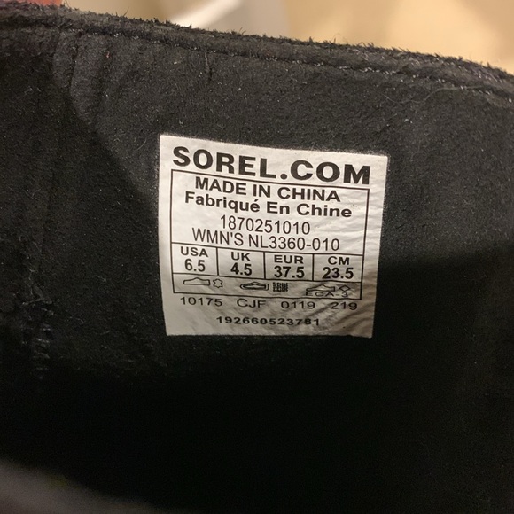 SOREL Joan of Arctic Waterproof Leather Wedge II Buckle Boot BLACK size 6.5 us - Picture 8 of 8